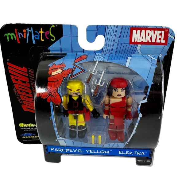 MiniMates Daredevil Yellow & Elektra Red 2pk Marvel Figures 2003 Diamond Select - Picture 1 of 7